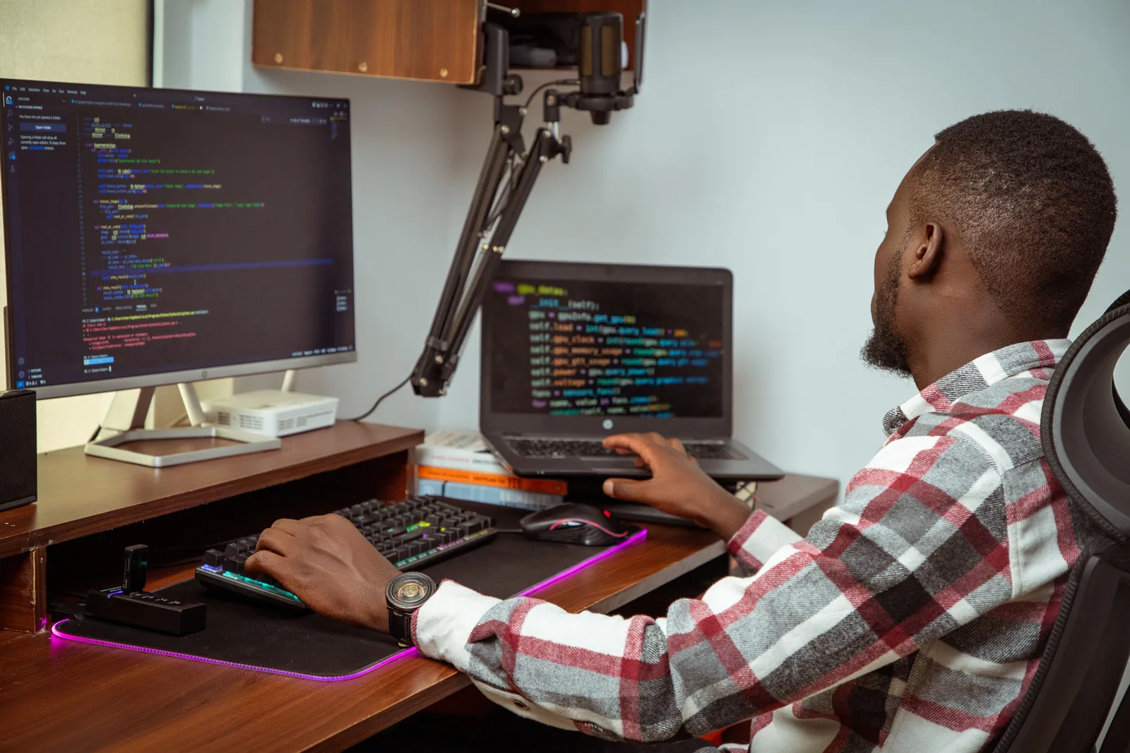 Developer working at a computer