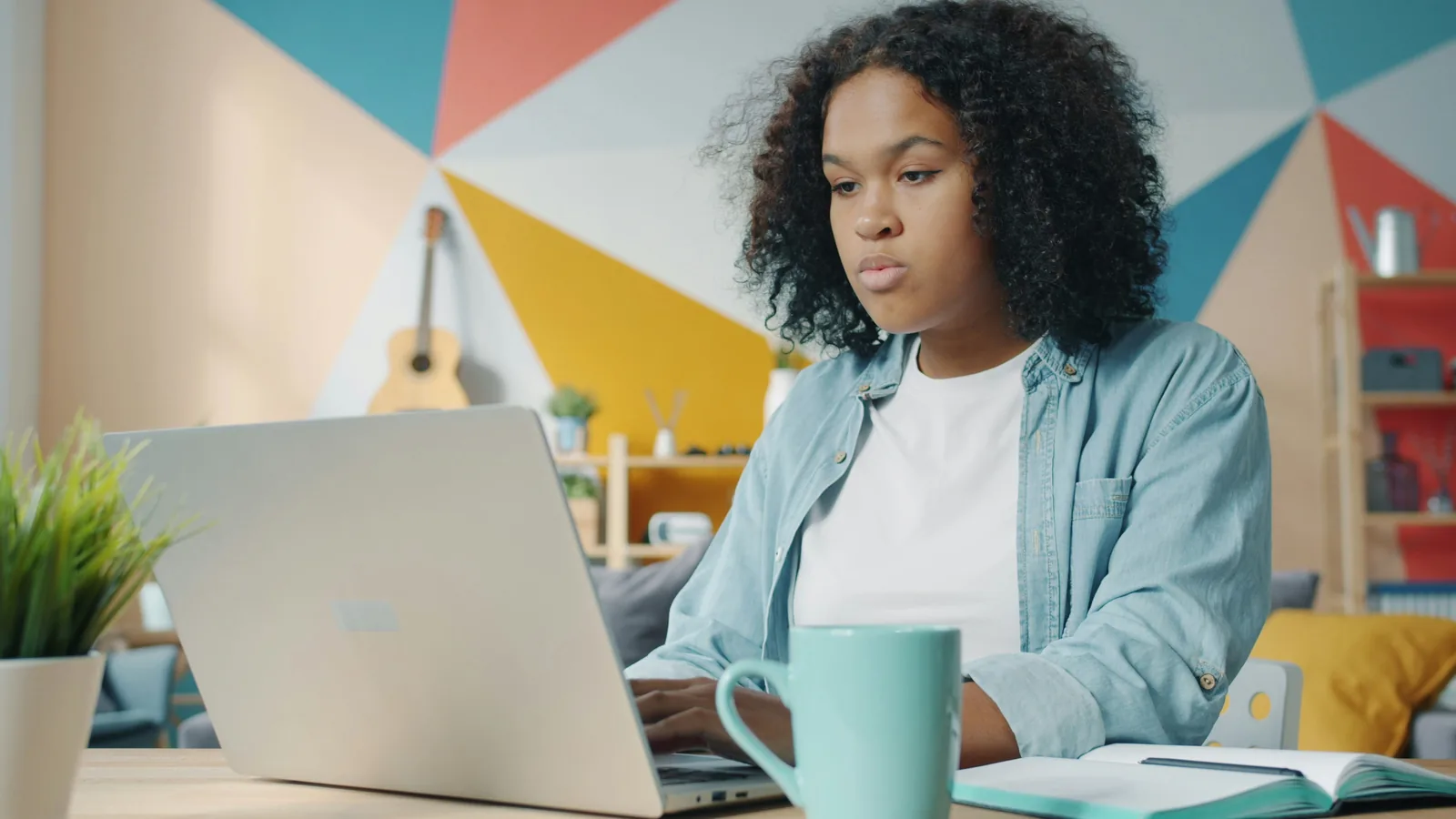 Professional learning at a laptop